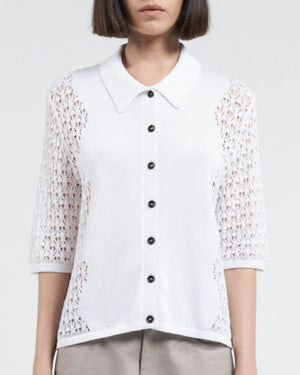 Cardigan polo en dentelle