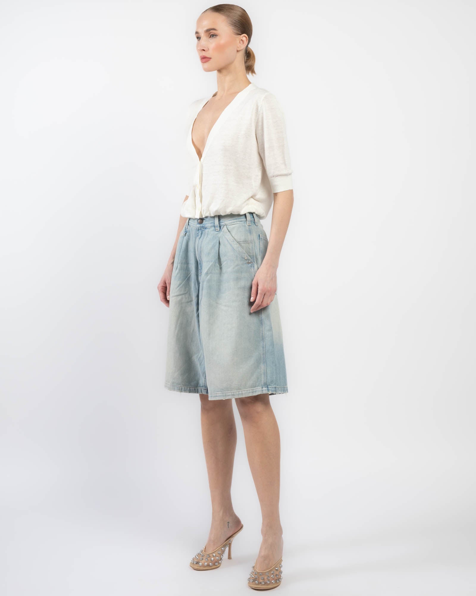 Elbow Sleeve Balloon Cardigan