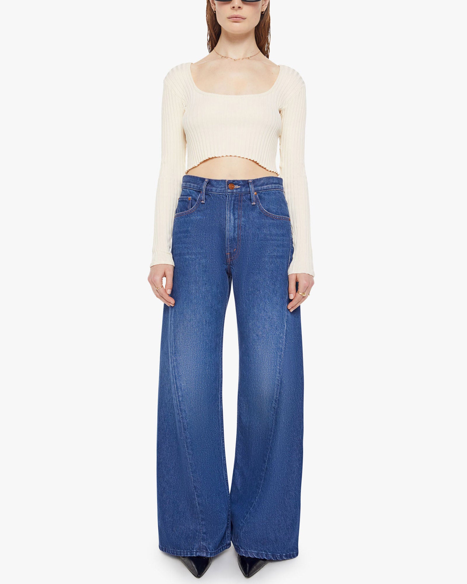 MOTHER Lemon Twist Sneaker Jeans