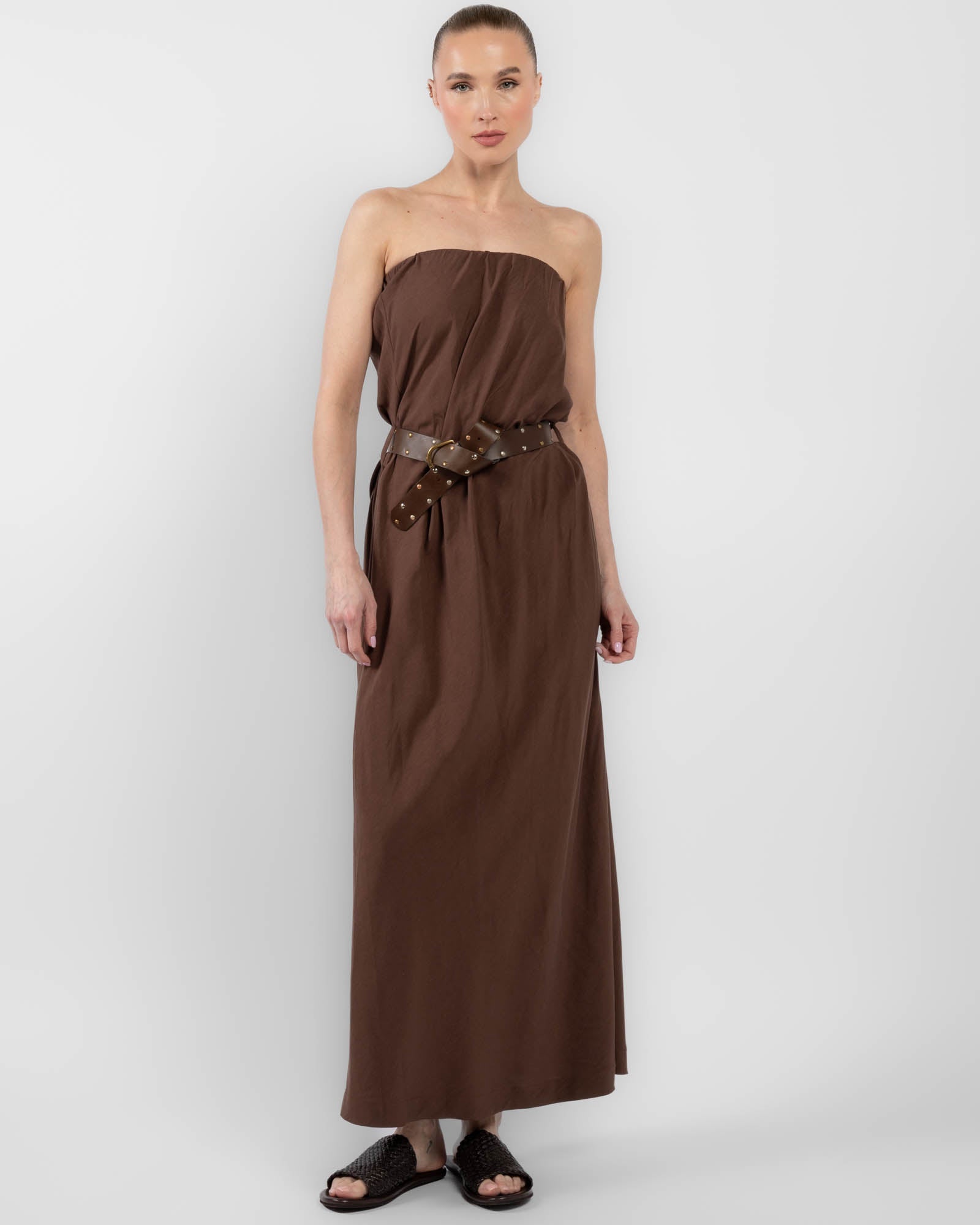 Belt Strapless Dress