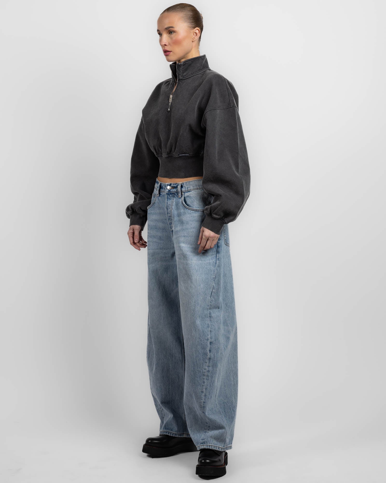 T BY ALEXANDER WANG Crop Zip Sweater