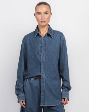 Chemise facile en denim extensible