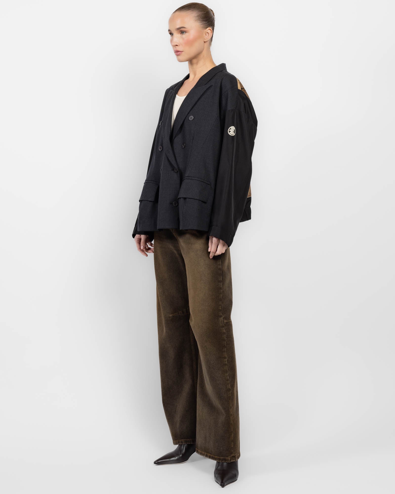 IBRIGU Double-Breasted Bomber Kimono Jacket