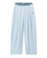 Oxford Pants With Denim Waist