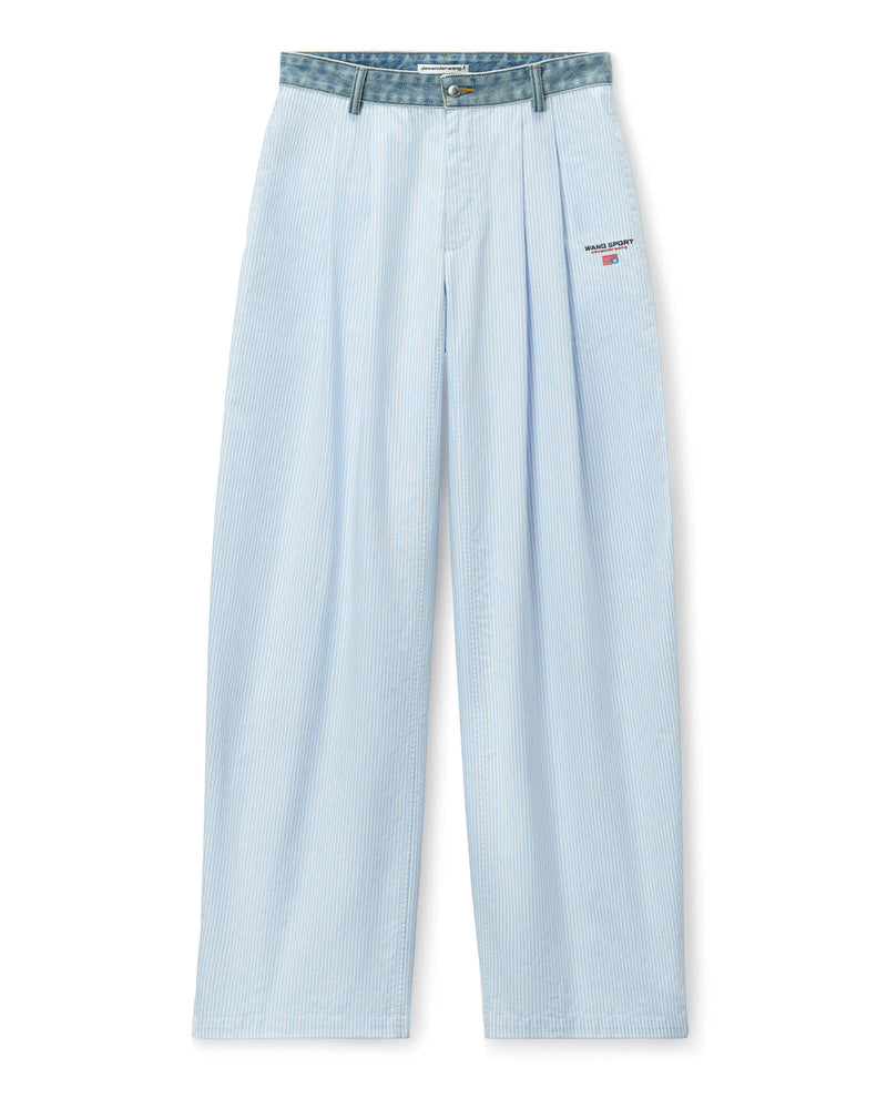 Oxford Pants With Denim Waist
