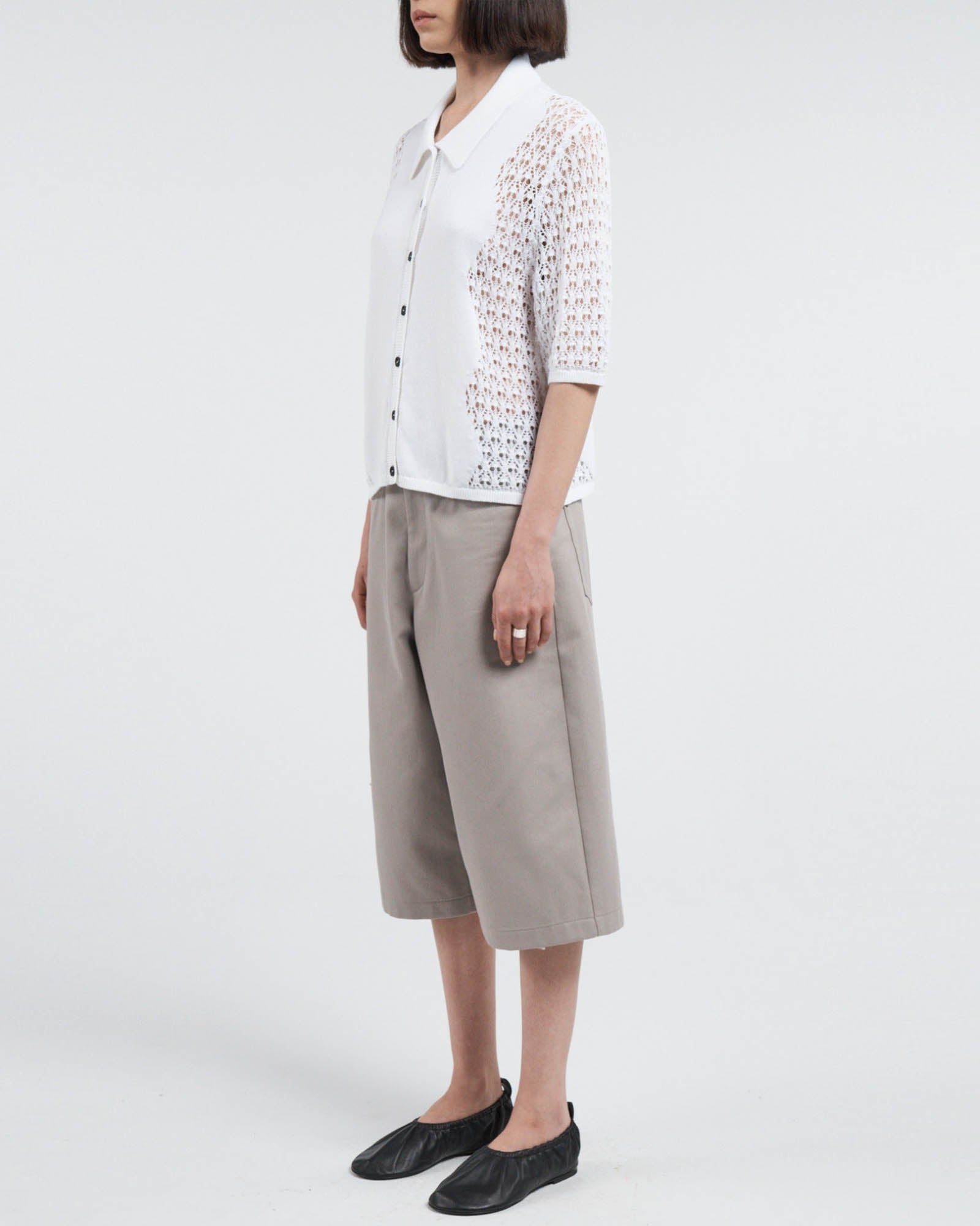 Cardigan polo en dentelle