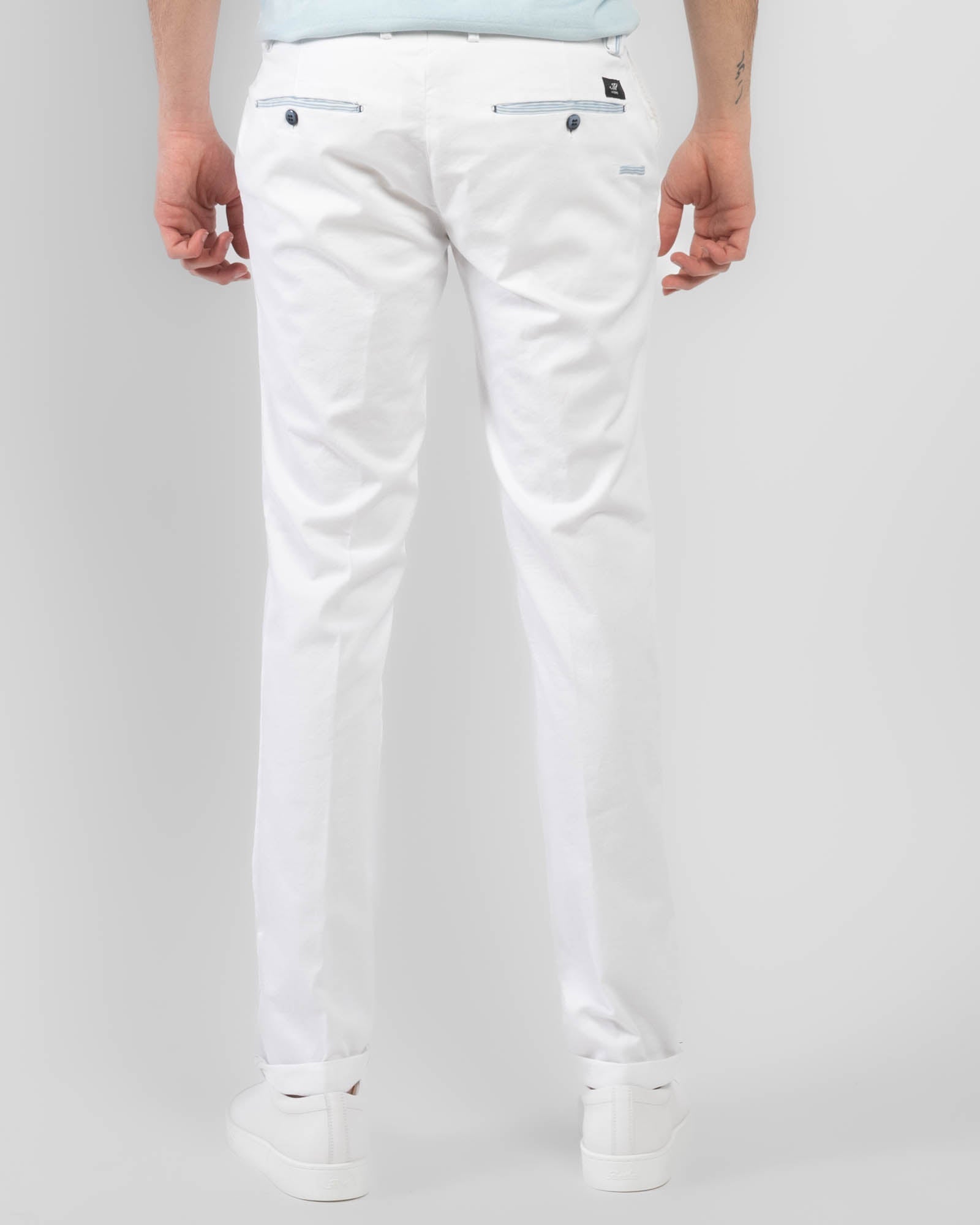 Ribbon Trim Chino Pants