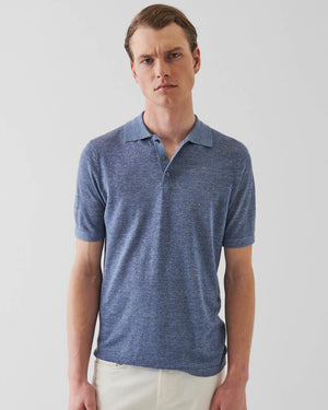 Short Sleeve Linen Silk Polo