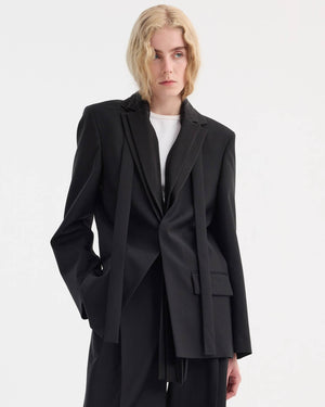 Deconstructed Satin Lapel Suit