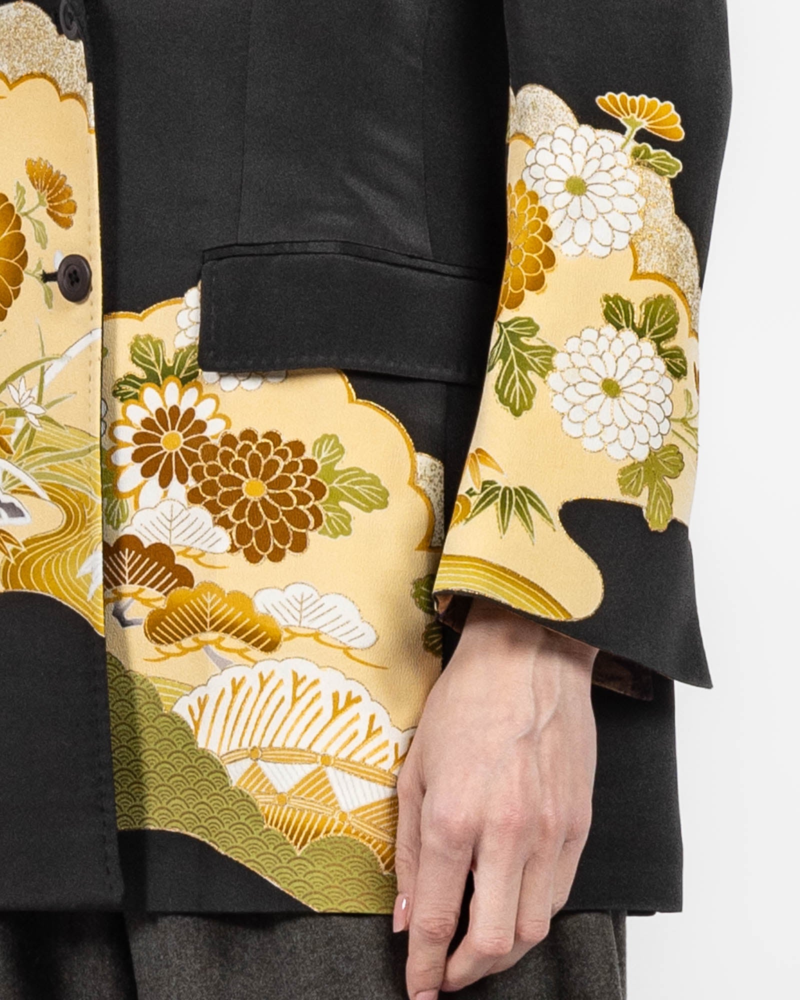 Flared Double-Breasted Kimono Jacket