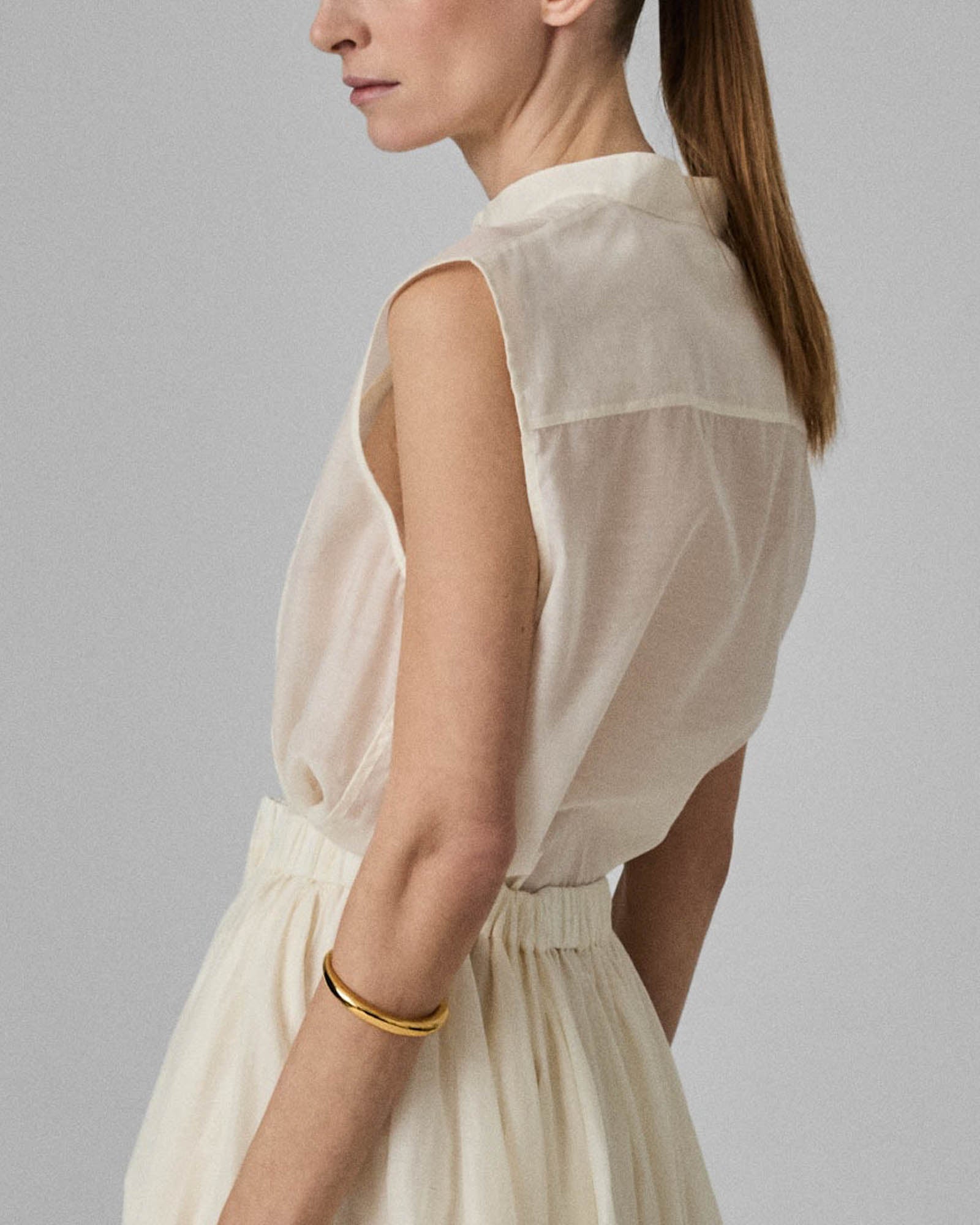 Sleeveless Tuxedo Shirt