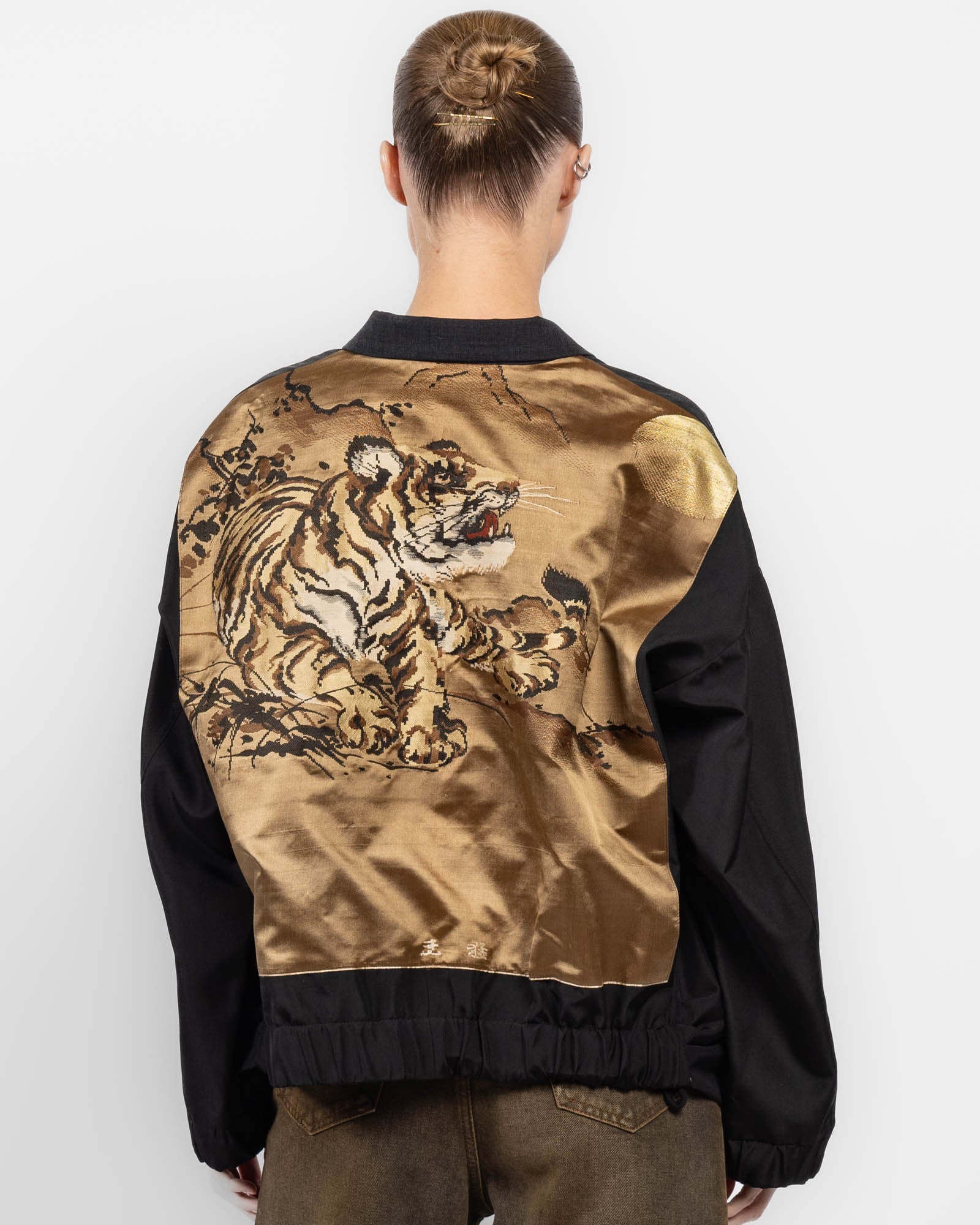 IBRIGU Double-Breasted Bomber Kimono Jacket