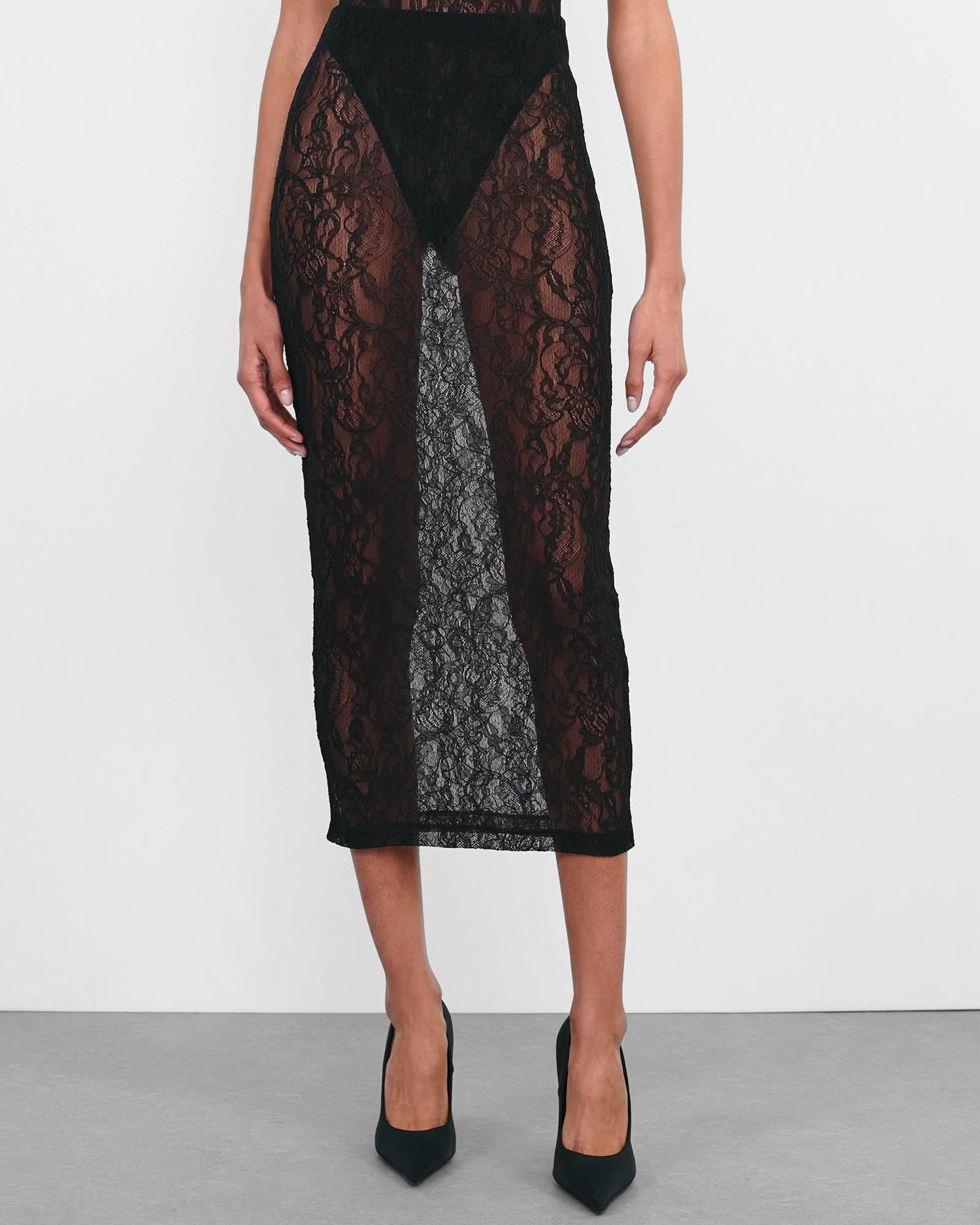 WARDROBE.NYC Lace Tube Skirt