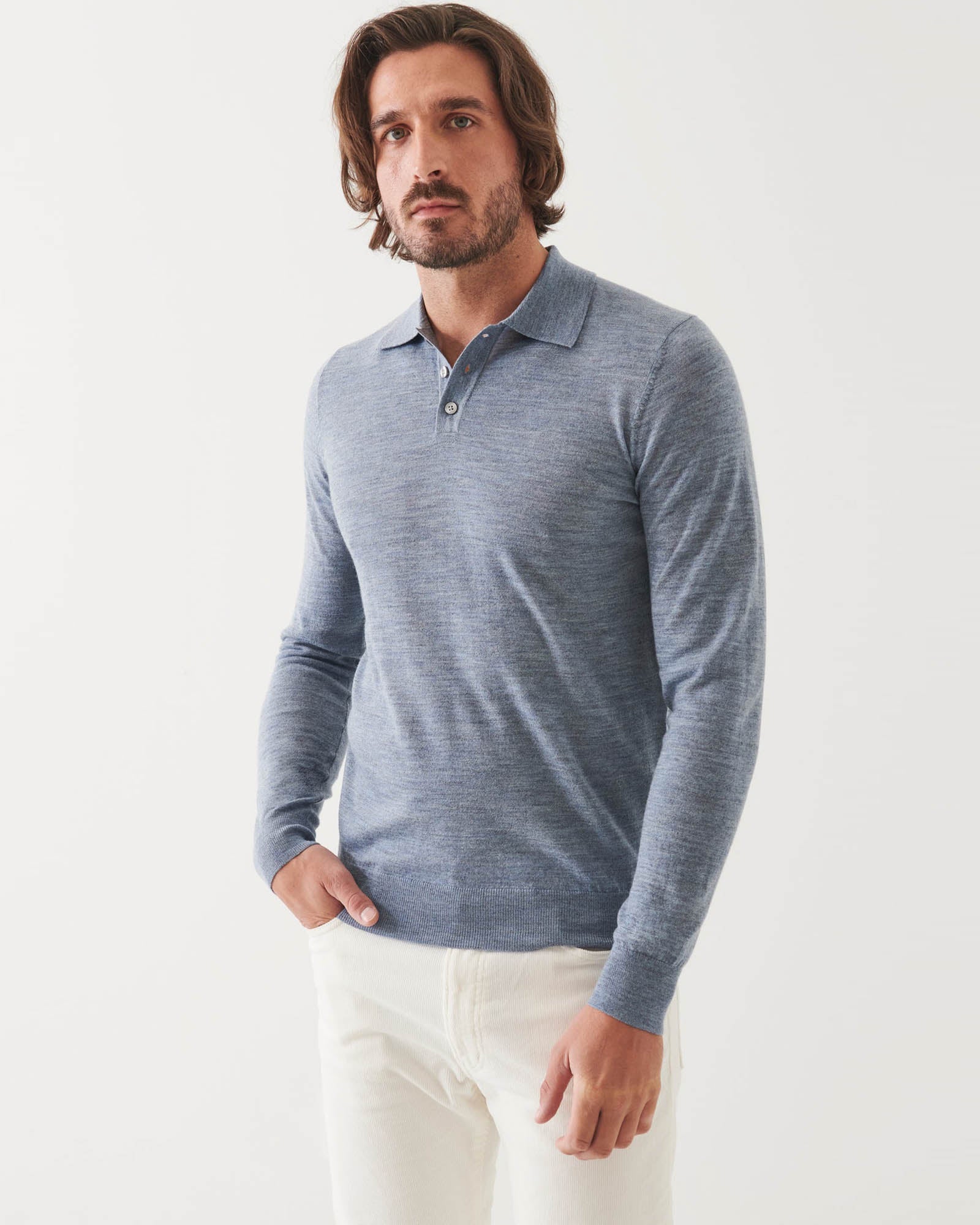 PATRICK ASSARAF 3 Button Polo Sweater