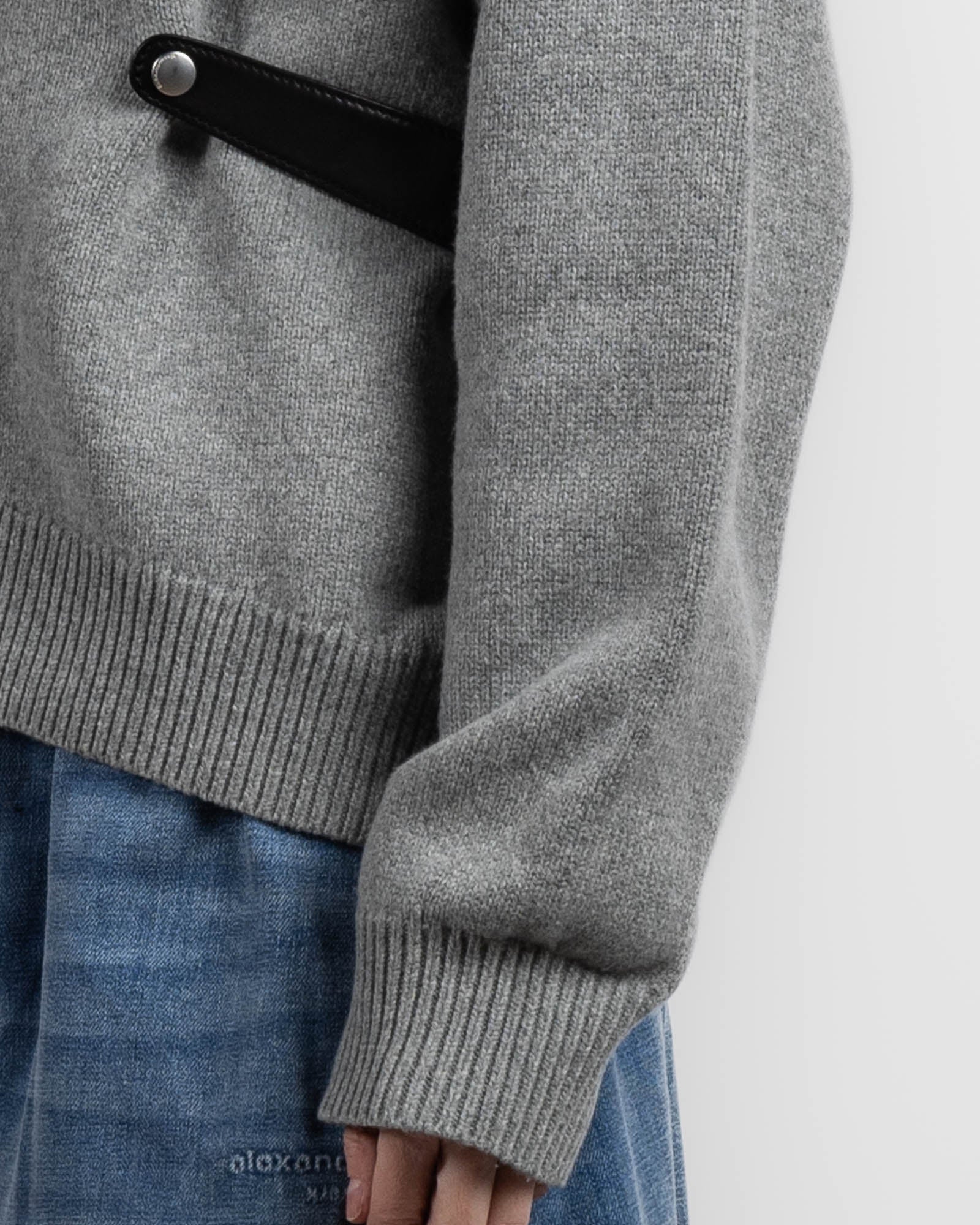 ALEXANDER WANG Leather Tab Cardigan