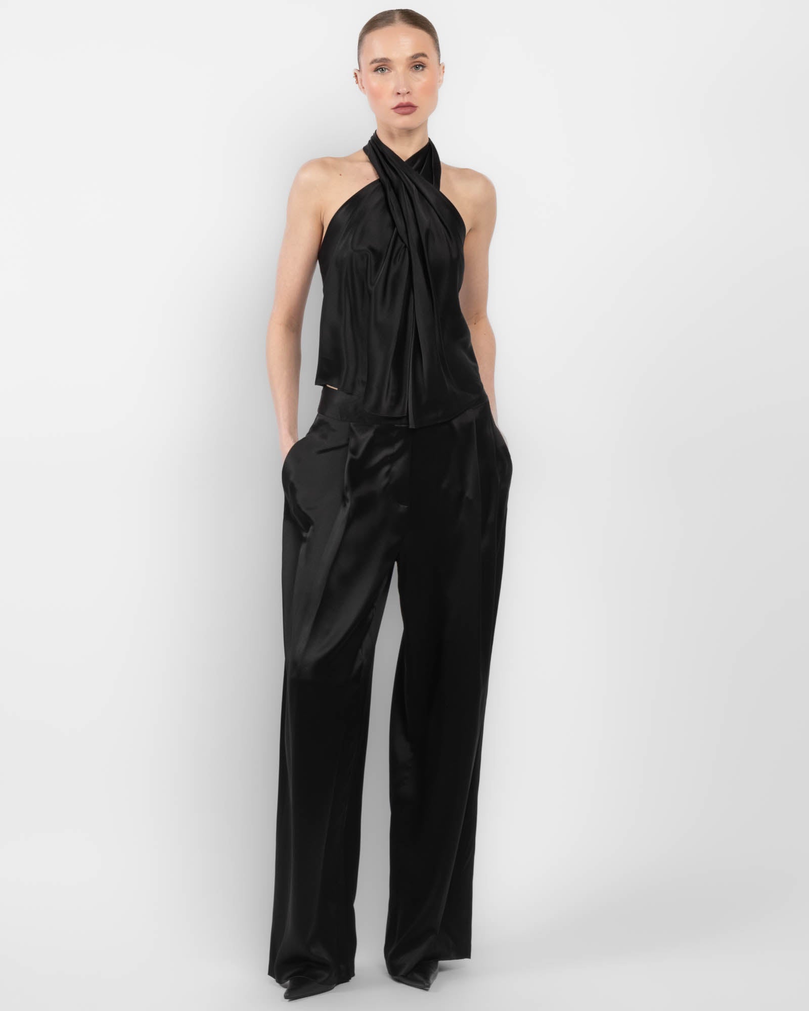 Cross Wrap Halter Top