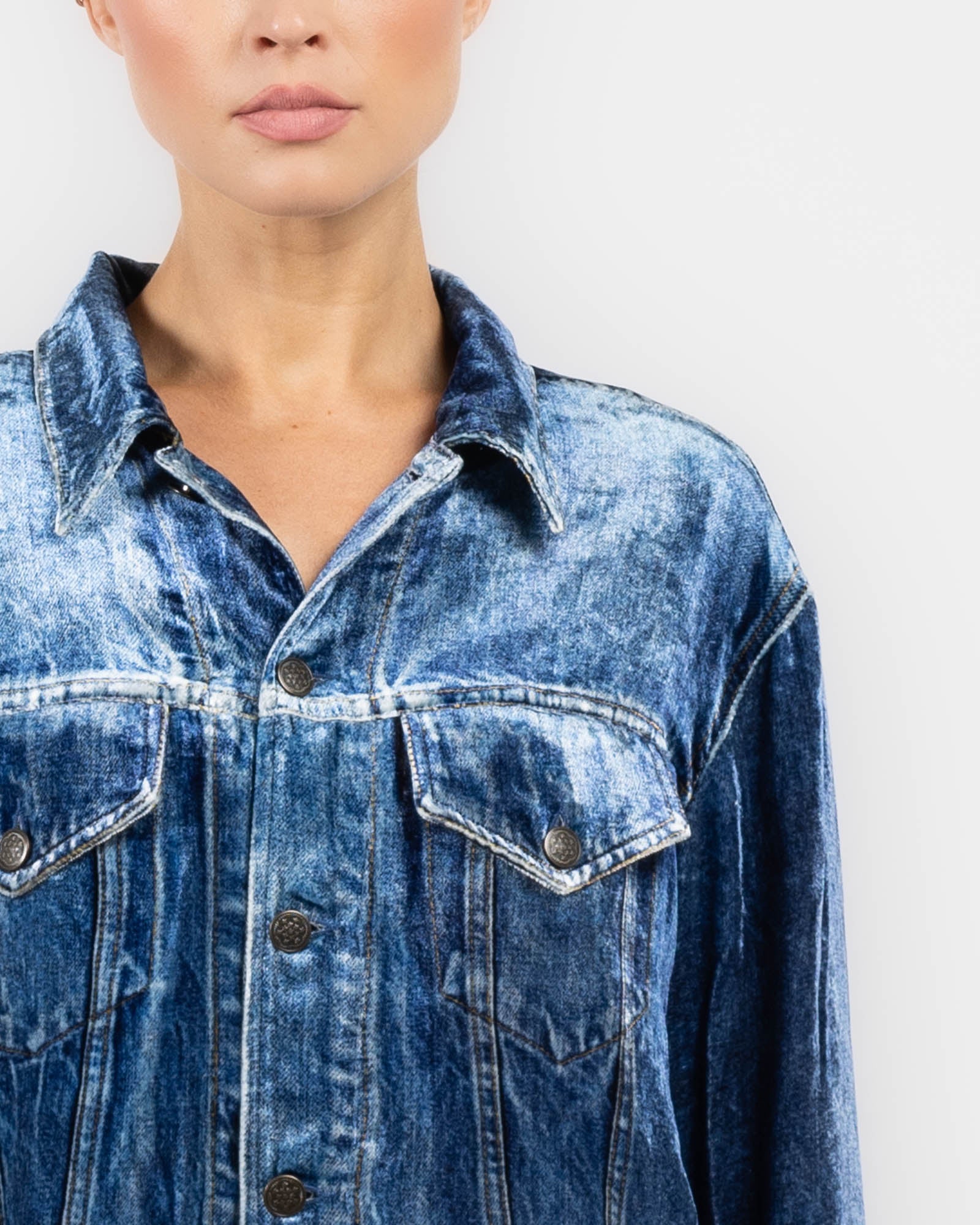 Veste en jean imprimée