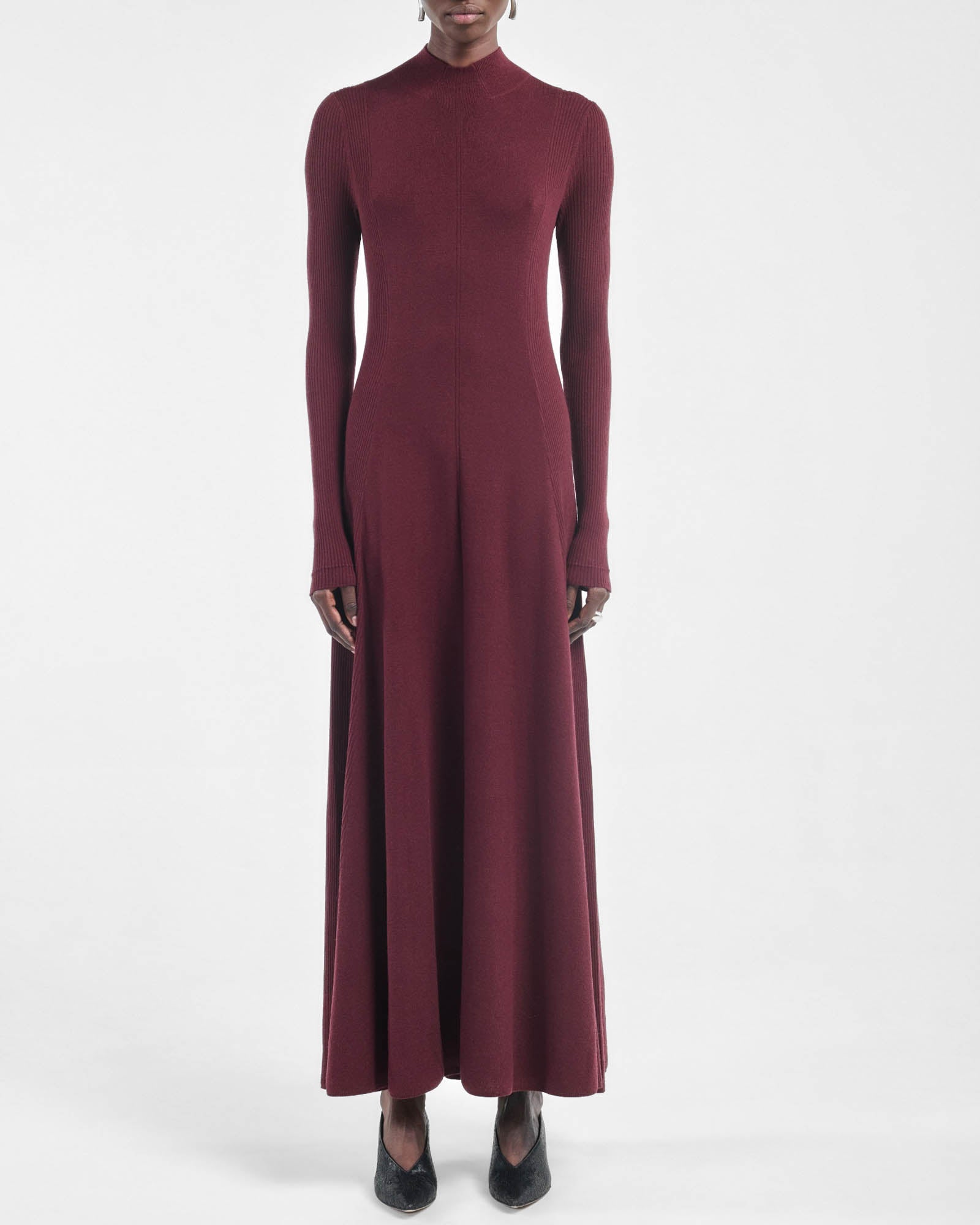 Robe à godets côtelés