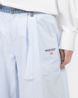 Oxford Pants With Denim Waist