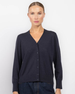 Skinlike V-Neck Button Cardigan