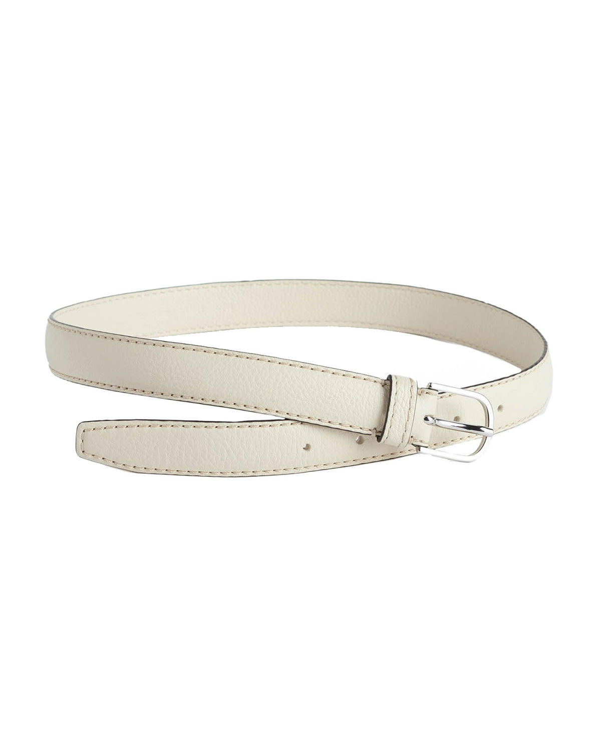Toteme Belt Pebble Grain Leather In Milk White Size 90 Made In Italy TOTEME Grained Leather Belt main image 2
