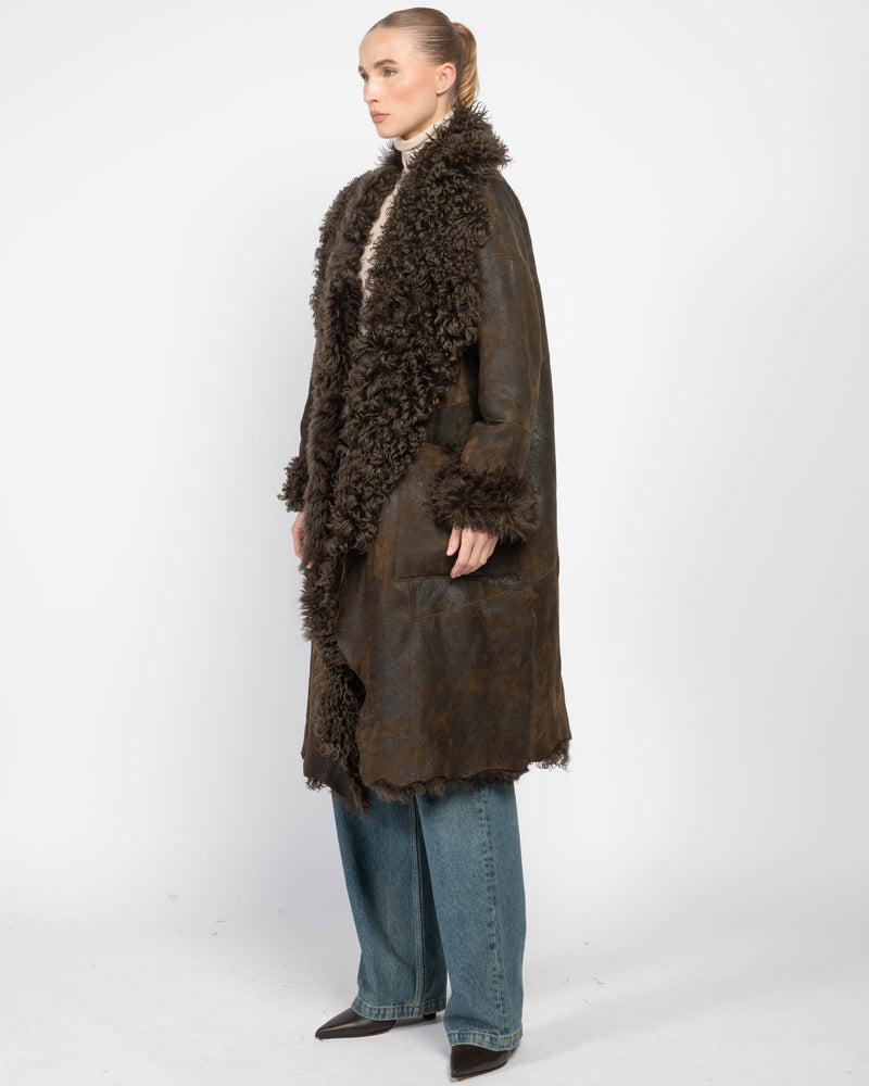 Reversible Oversized Shearling Coat