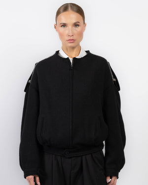 U-Collarless Blouson Jacket