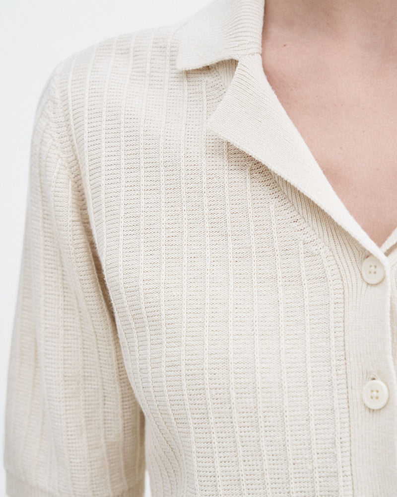 Short Sleeve Collar Cardigan