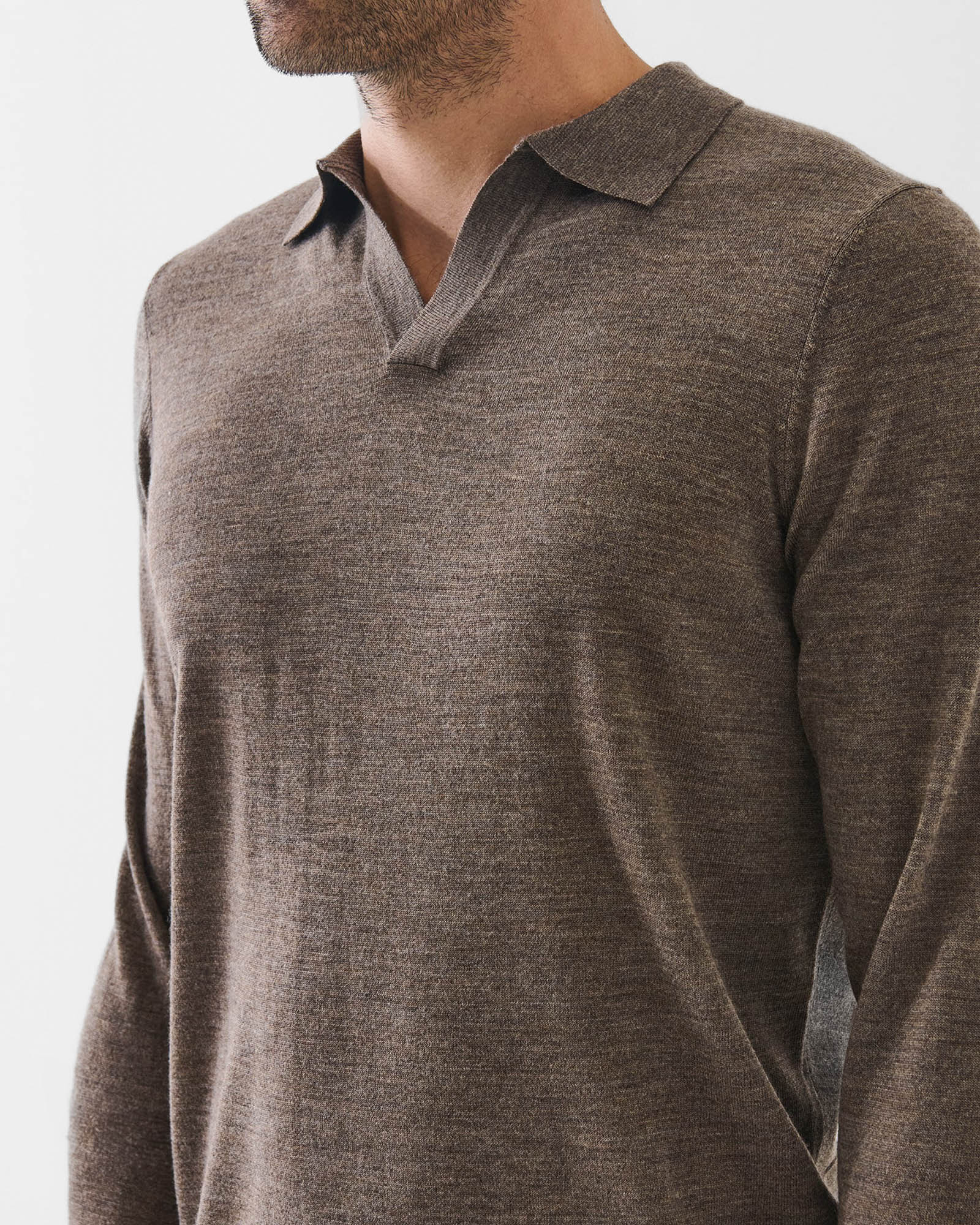 Polo en laine mérinos calibre 14