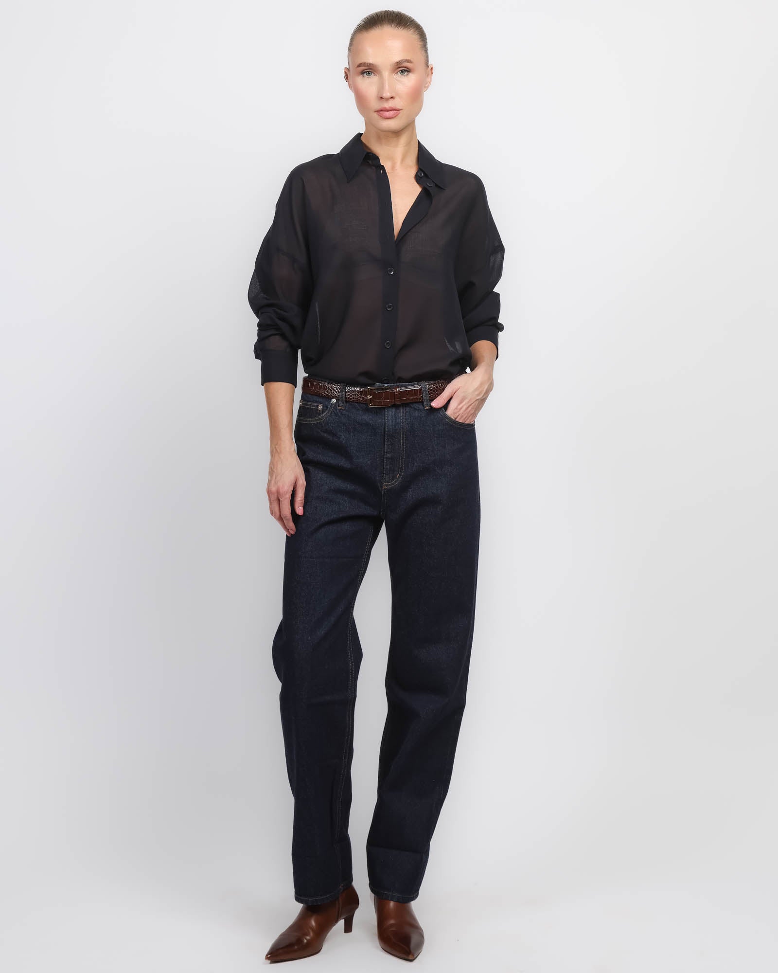 Sheer Wool Oversized Shirt