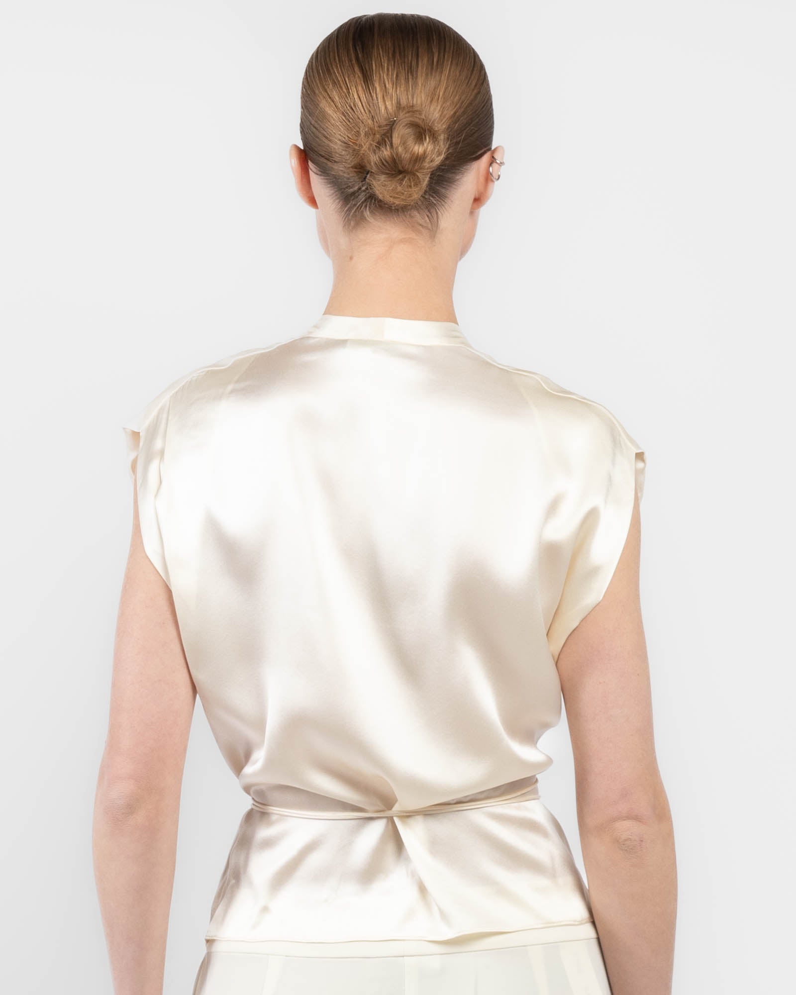 Drape Sleeve Wrap Blouse