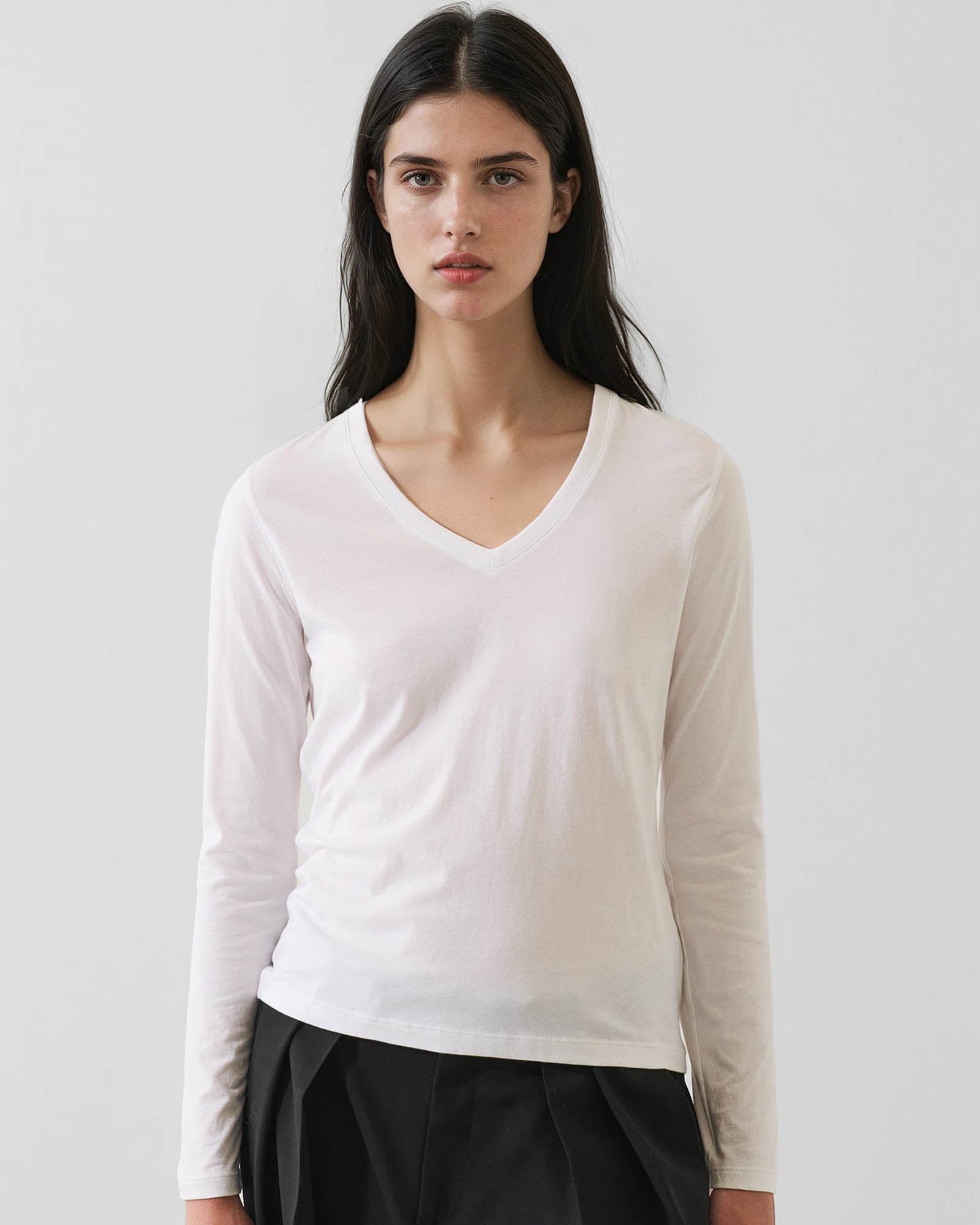 Long Sleeve Pima Classic V-Neck