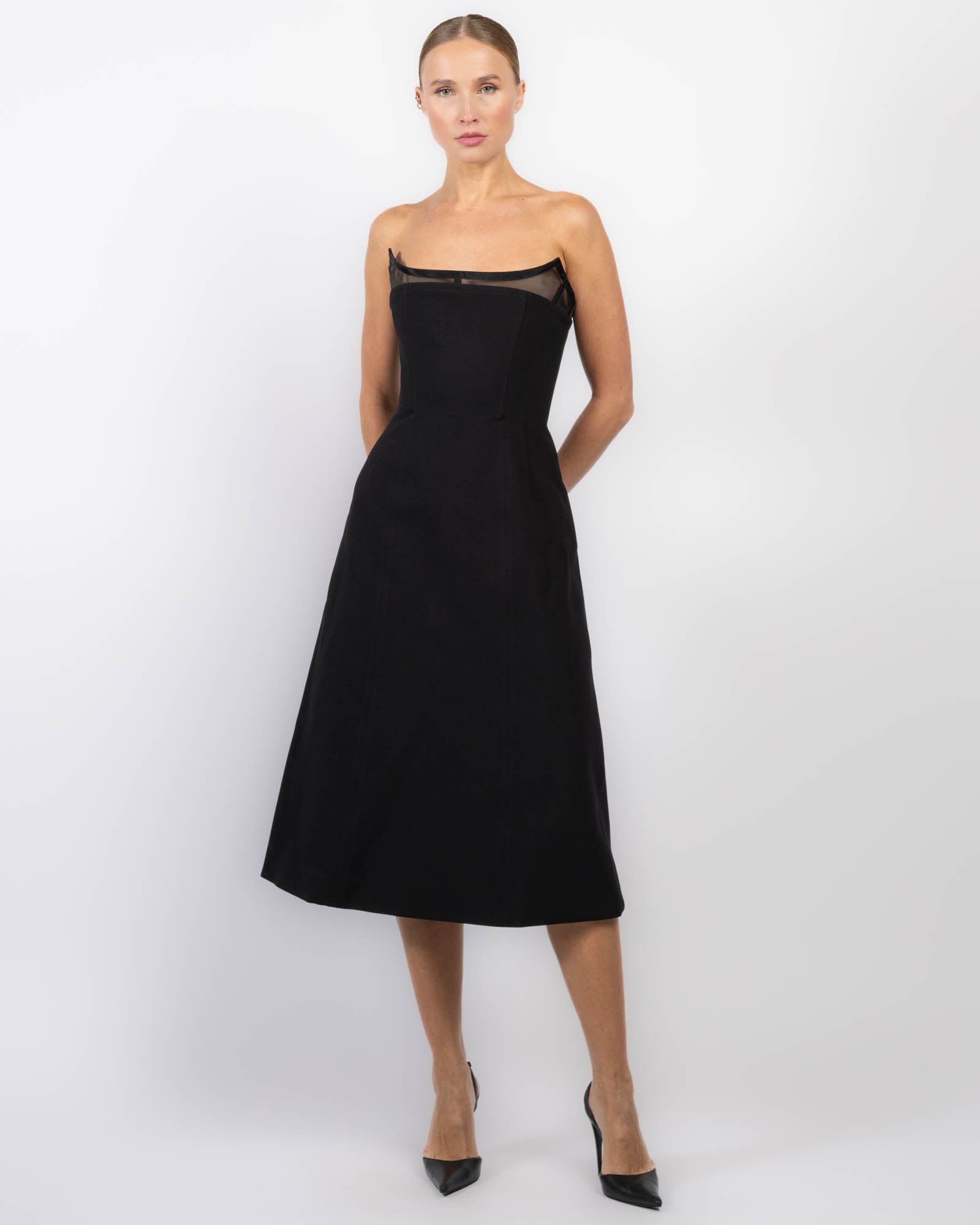 Robe double en crêpe