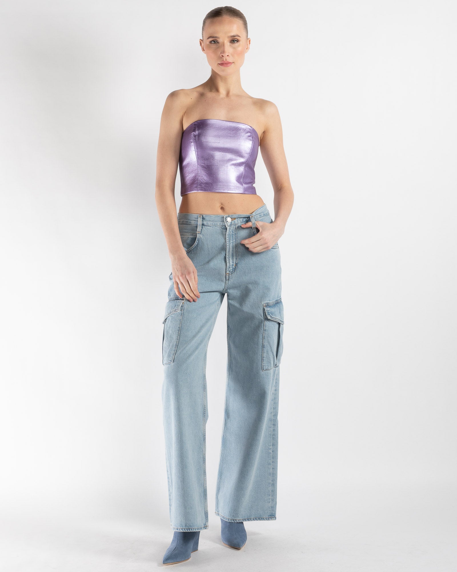 ROTATE Embossed Corset Top