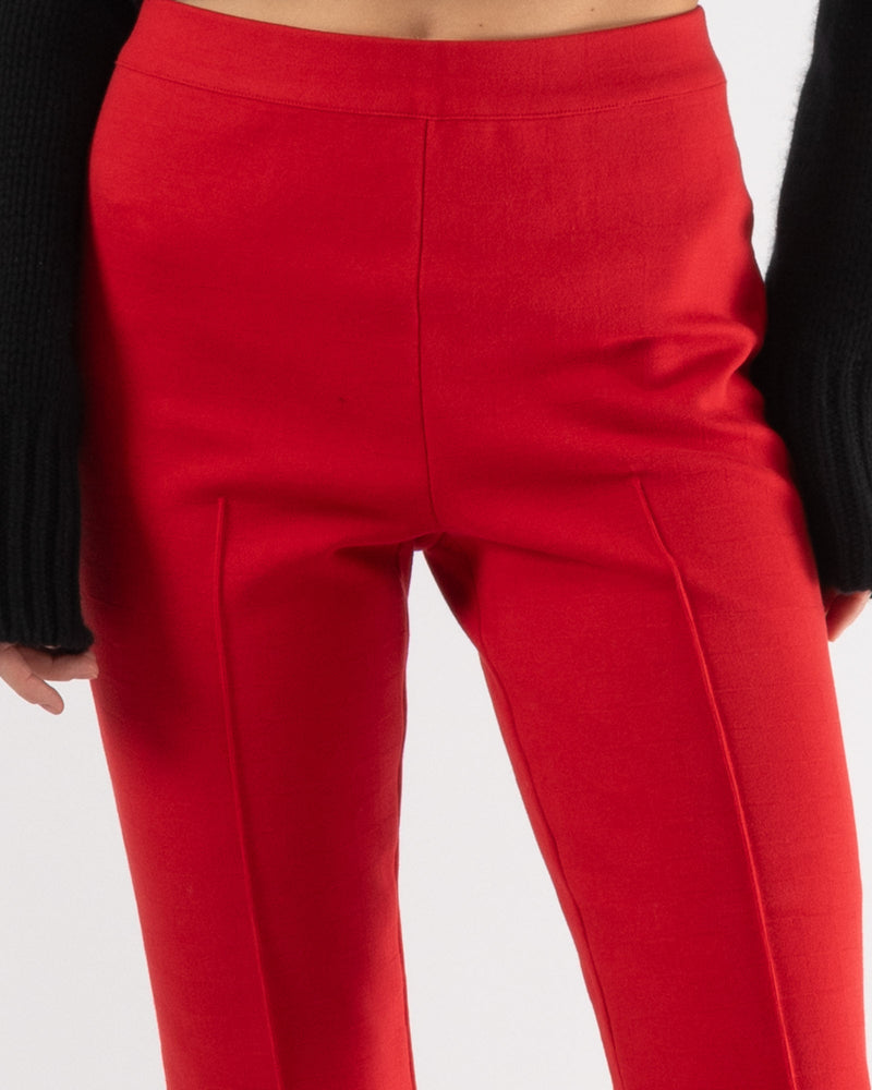 Red Ring Belt Detail Kick Flare Pants.Pants