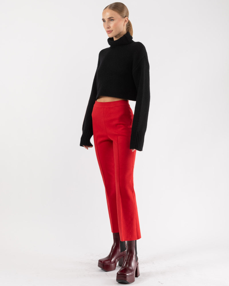Zara Basic Collection Womens High Waist Crop Flare Pants Size XS Navy  Slacks
