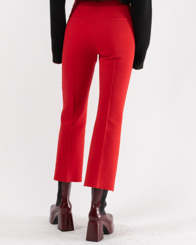 Smarty Pants women's cotton lycra bell bottom black color formal trouser