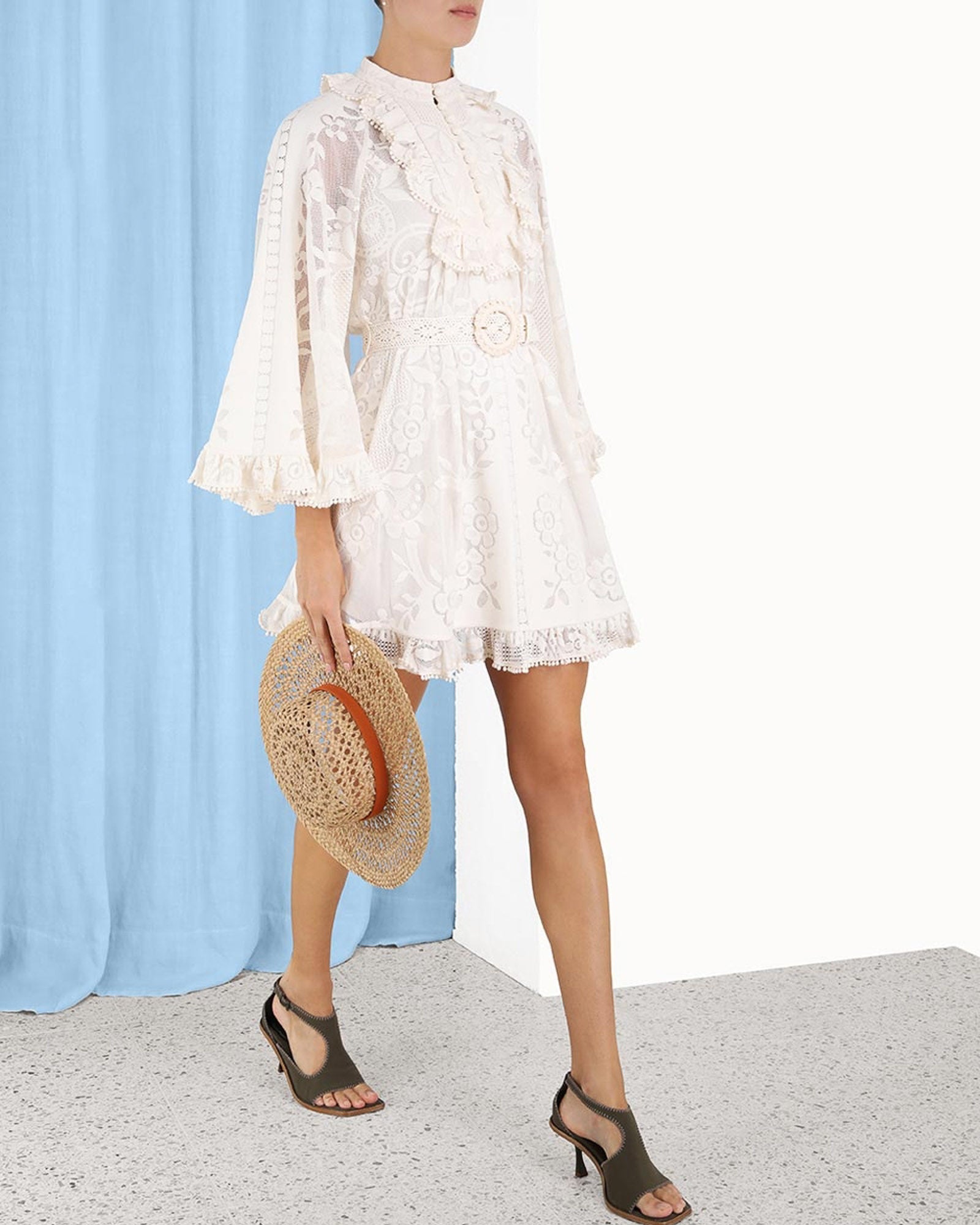 L’AUBE BLANC Pin-tuck Lace Mini Dress Pin-tuck Lace Mini Dress – L'AUBE BLANC