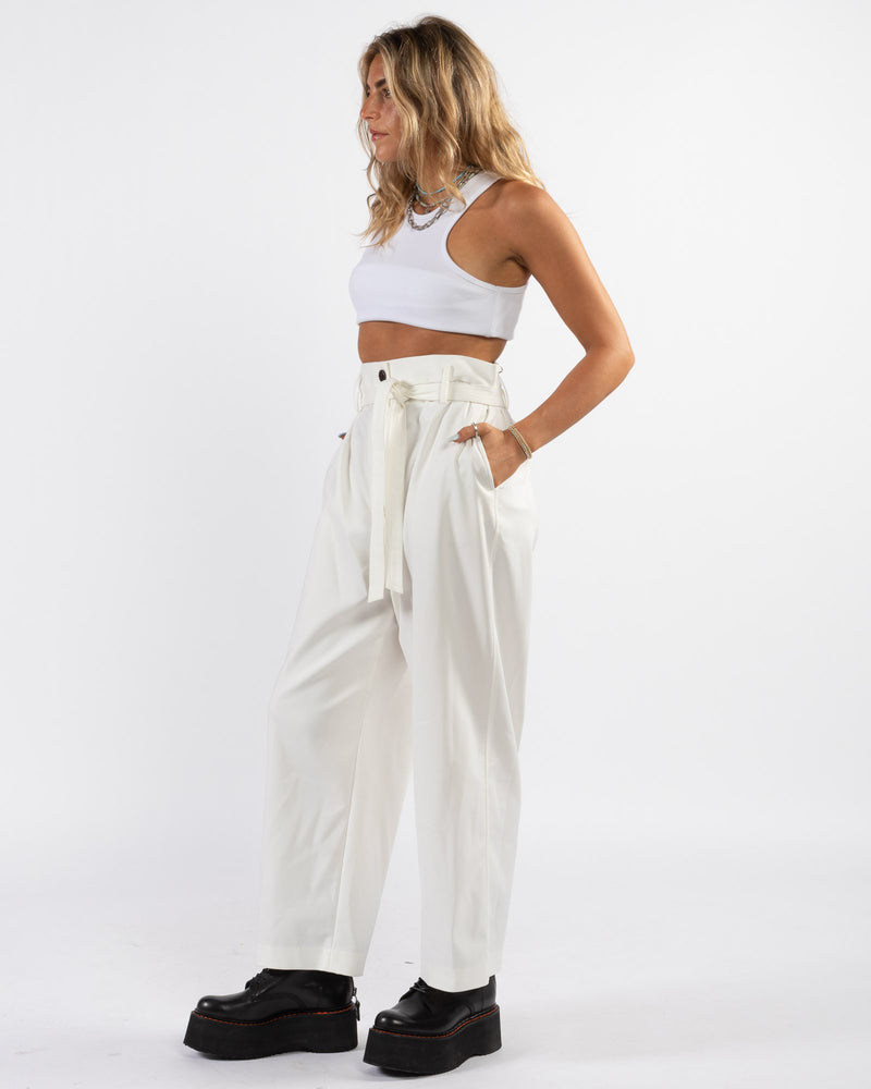 Paper Bag Cropped Pants