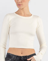 Cropped Long Sleeve Fitted Top