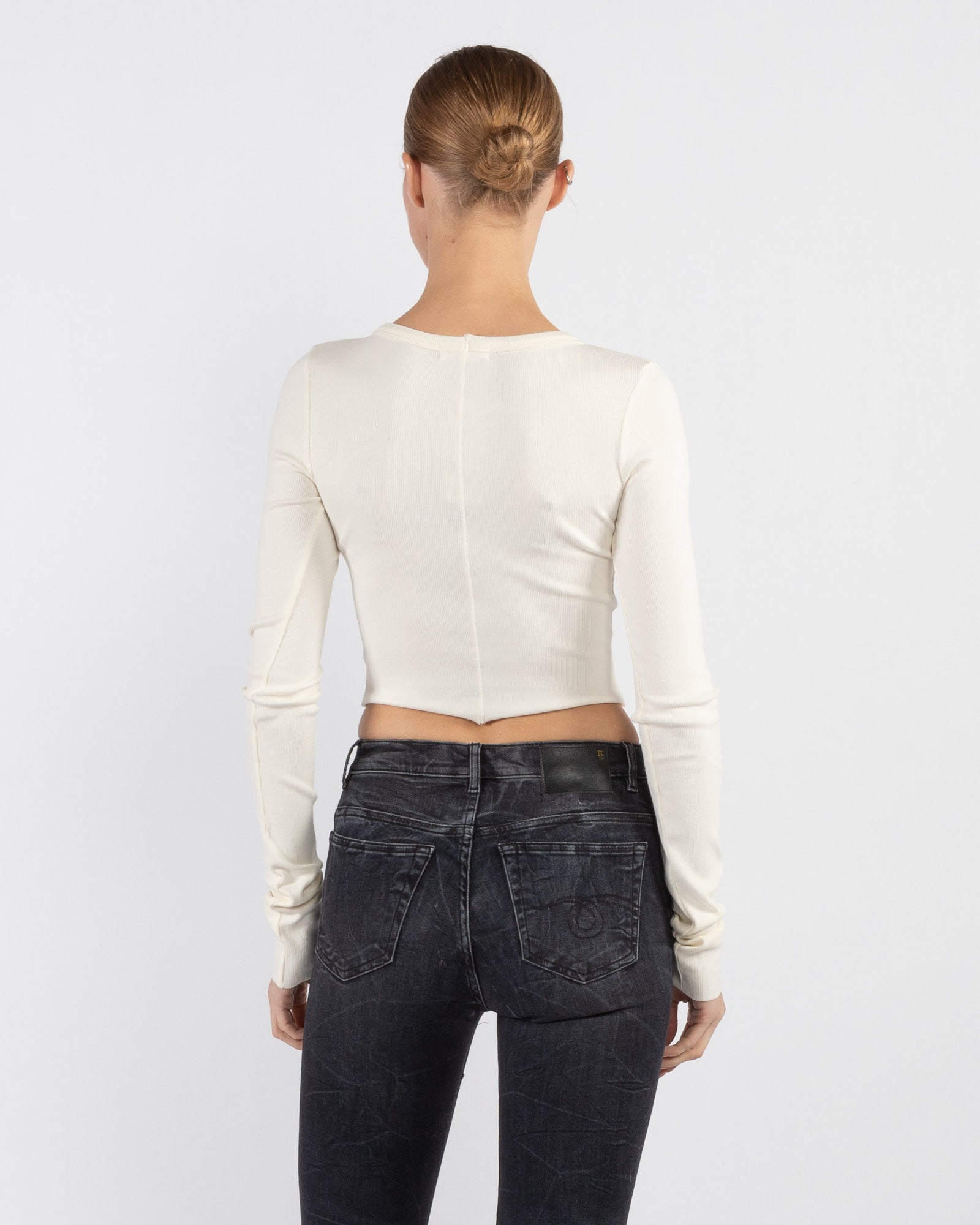 Cropped Long Sleeve Fitted Top