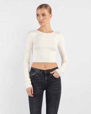 Cropped Long Sleeve Fitted Top