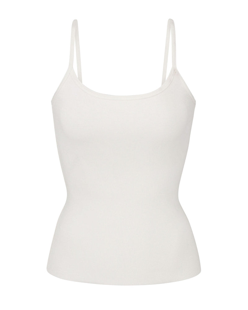 New NO BOUNDARIES NOBO White Cami Top T-shirt Stretch Ribbed Double Strap  XL