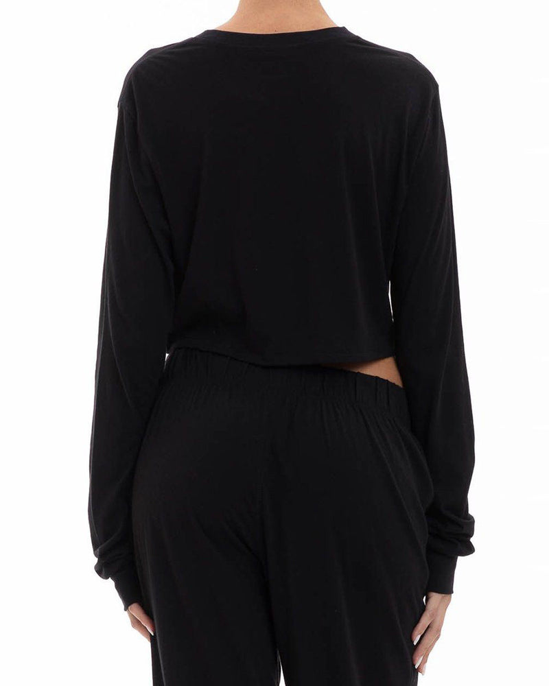 ETERNE - Long Sleeve Cropped Rib T-Shirt | Luxury Designer Fashion | tntfashion.ca