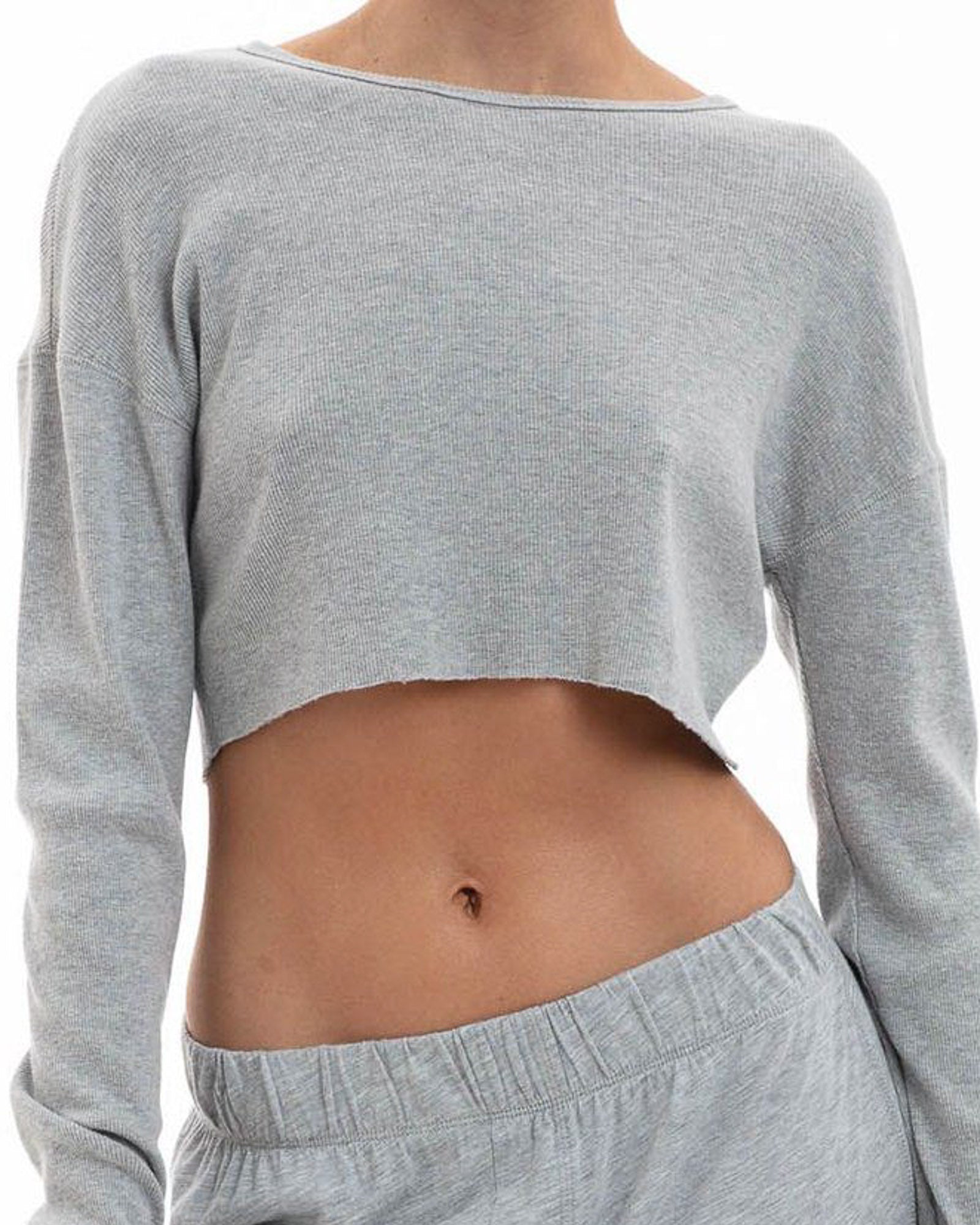 Cropped Long Sleeve Fitted Top - ETERNE, Luxury Designer Fashion