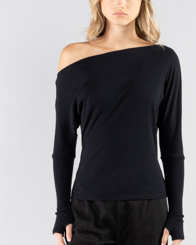 ENZA COSTA - Cuff Off Shoulder Long Sleeve Top | Luxury Designer Fashion | tntfashion.ca