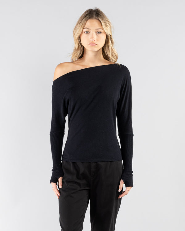 ENZA COSTA - Cuff Off Shoulder Long Sleeve Top | Luxury Designer Fashion | tntfashion.ca