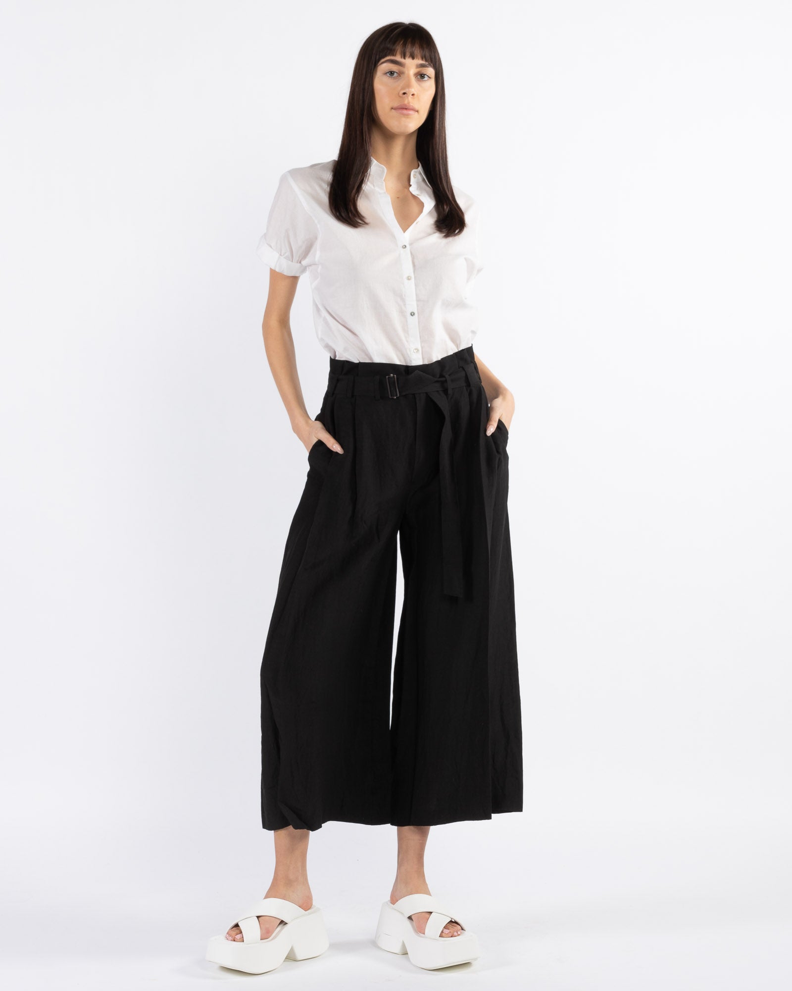 Wide Leg Belted Pants