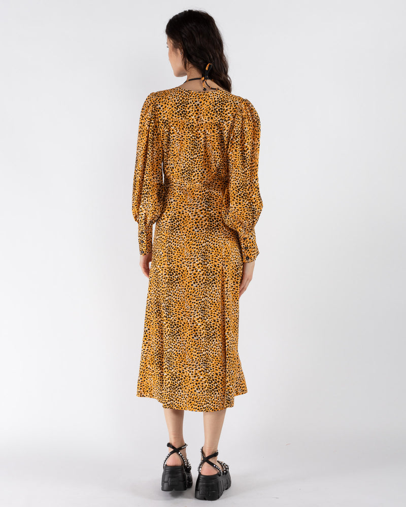 GANNI - Printed Crepe Dress | Luxury Designer Fashion | tntfashion.ca
