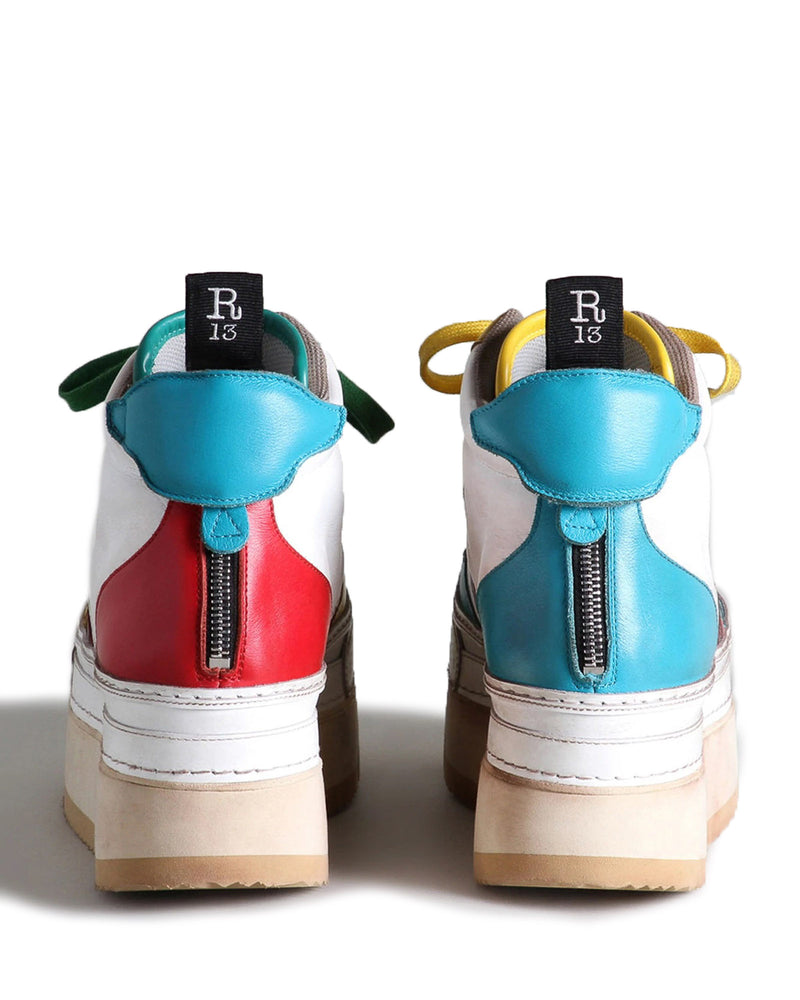High Top Leather Platform Sneakers - R13 | Luxury Designer Fashion